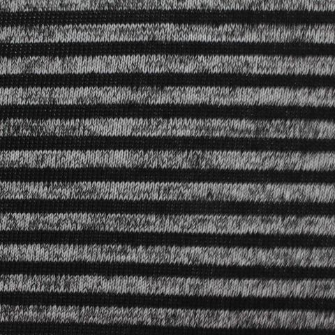 Black Horizontal-Stripe Knit, Polyester