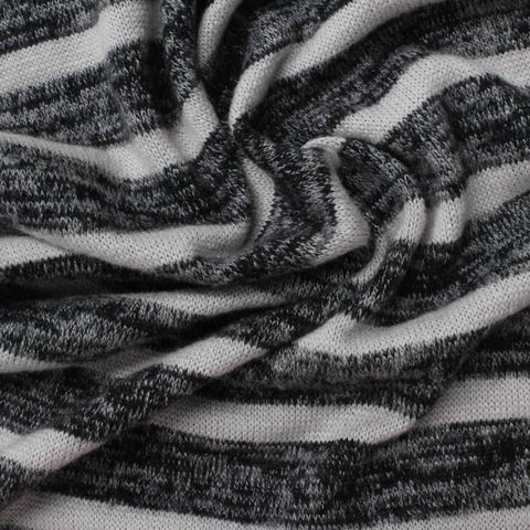 Striped Viscose Polyester Stretch Knit Fabric