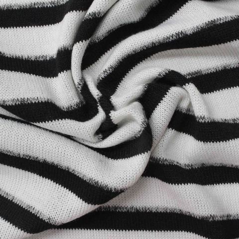 Black Horizontal-Stripe Knit, Polyester