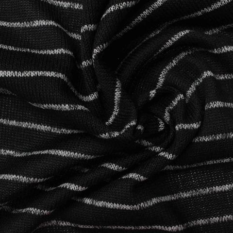 White Horizontal-Stripe Knit, Polyester