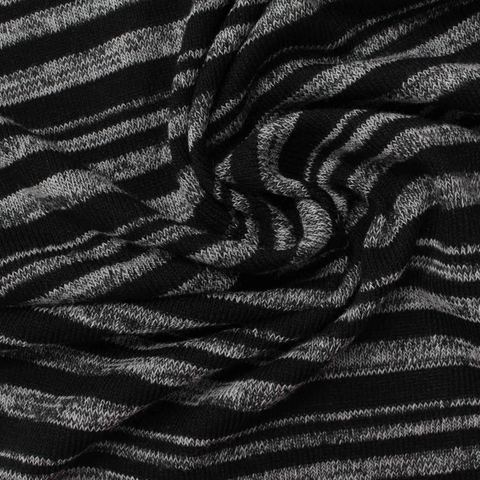 Striped Polyester Viscose Stretch Knit Fabric