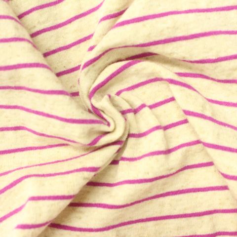 Striped Viscose Linen Stretch Knit Fabric