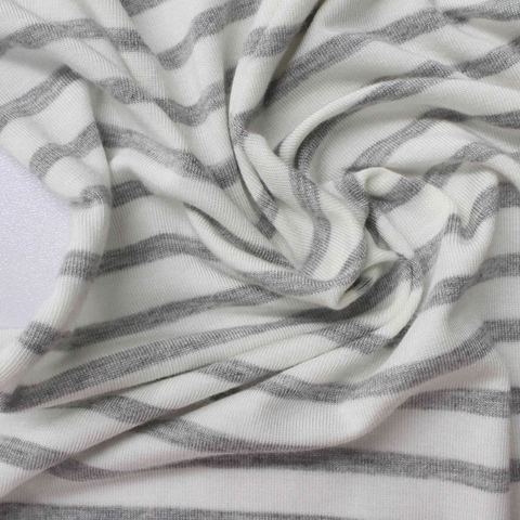 Striped Viscose Stretch Knit Fabric