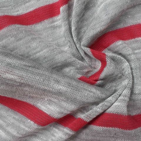 Striped Polyester Viscose Knit Fabric