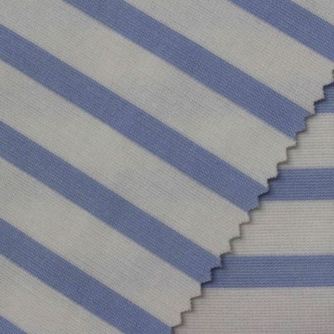Striped Nylon Viscose Stretch Knit Fabric