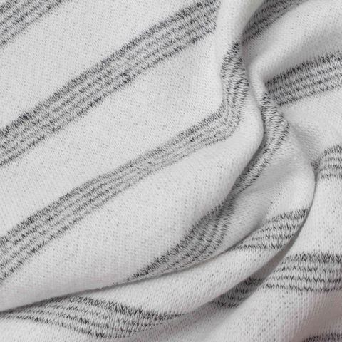 Grey Horizontal-Stripe Knit, Cotton-Poly
