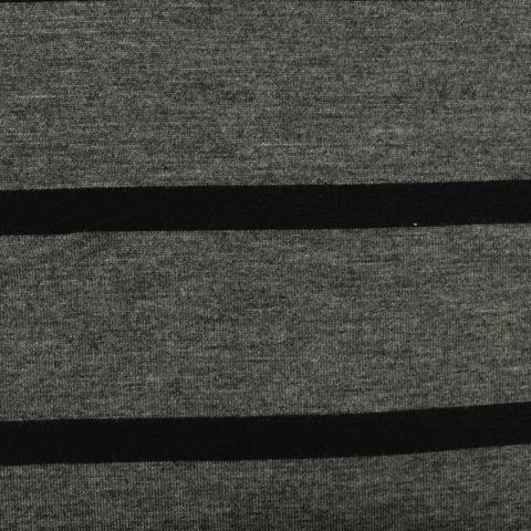 Black Horizontal-Stripe Knit, Viscose