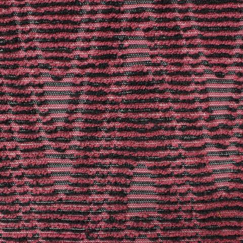 Red Horizontal-Stripe Pointelle Knit, Poly-Cotton