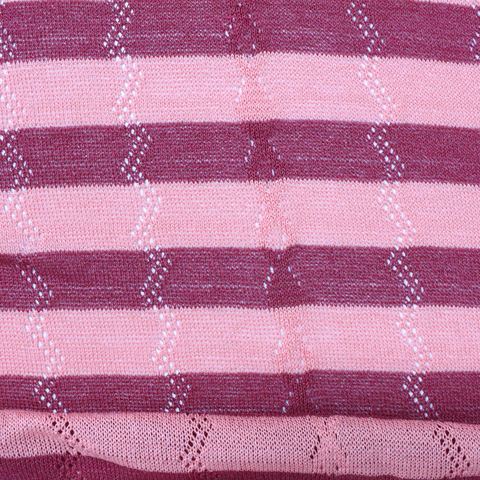 Bold Striped Viscose Nylon Pointelle Knit Fabric