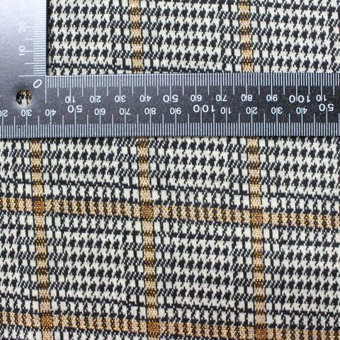 Bold Plaid Polyester Viscose Metallic Stretch Knit Fabric