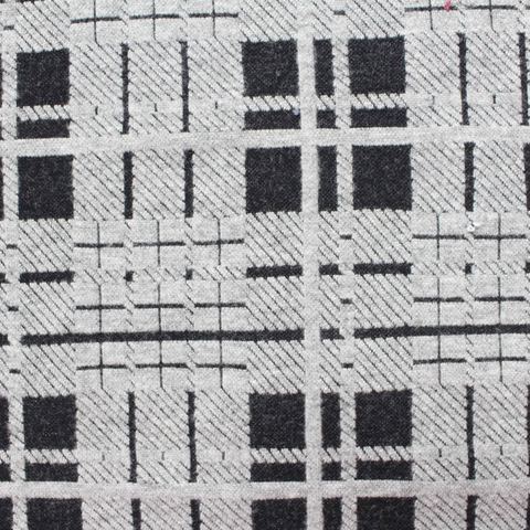 Bold Plaid Polyester Viscose Stretch Knit Fabric