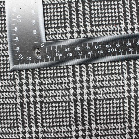 Fine Plaid Polyester Stretch Knit Fabric
