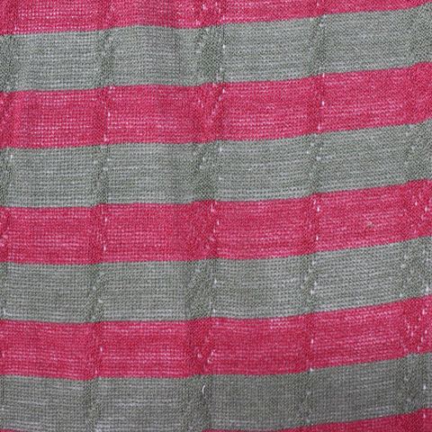 Bold Striped Viscose Nylon Pointelle Knit Fabric