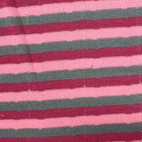 Striped Viscose Nylon Pointelle Knit Fabric