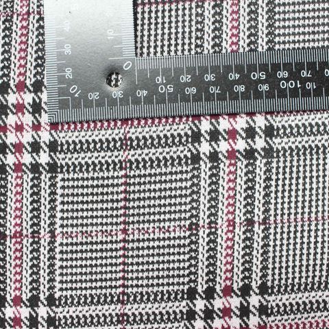 Bold Plaid Polyester Viscose Stretch Knit Fabric