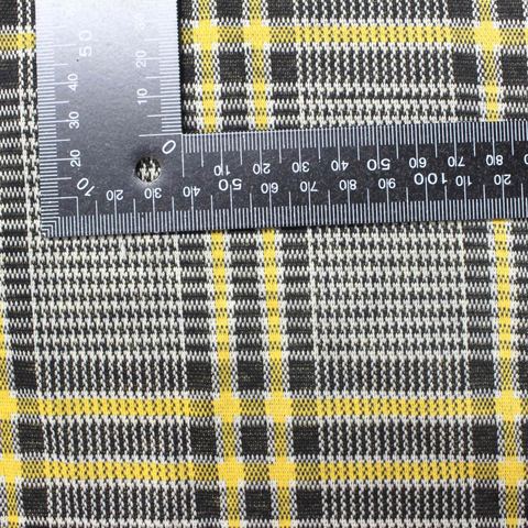 Plaid Polyester Viscose Stretch Knit Fabric