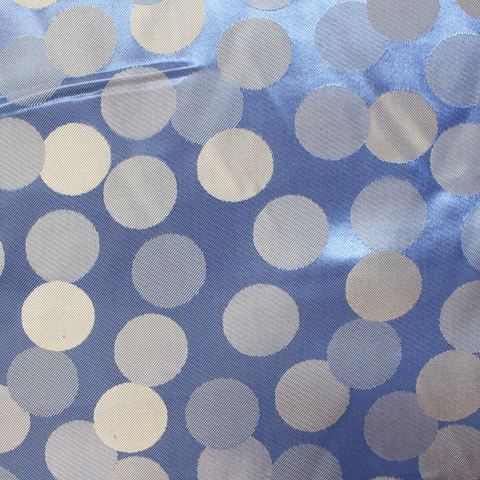 Silver-Blue Dots Jacquard, Poly-Viscose