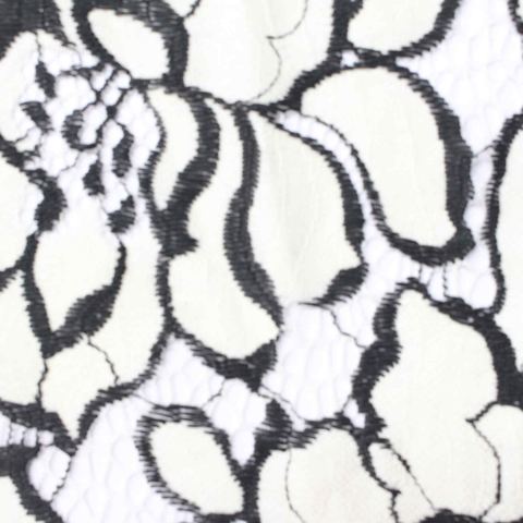 Black Floral Lace, Cotton-Nylon