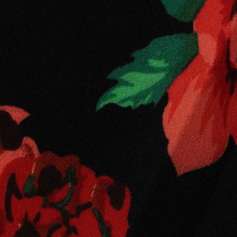Red Floral Scuba Knit, Polyester