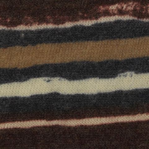 Striped Brushed Polyester Viscose Stretch Chunky Knit Fabric