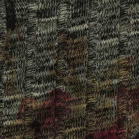 Red Abstract Rib Knit, Polyester