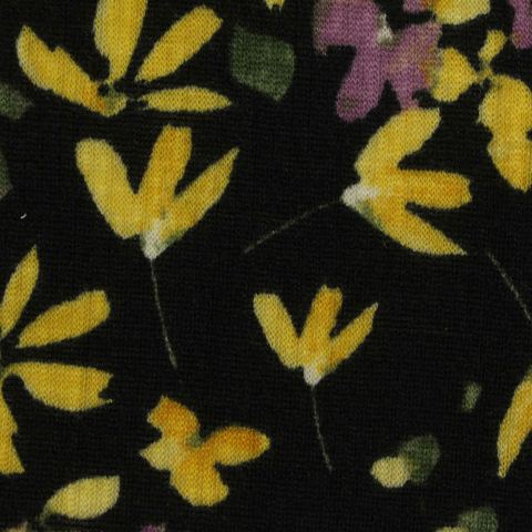Bold Floral Polyester Stretch Crepe Fabric