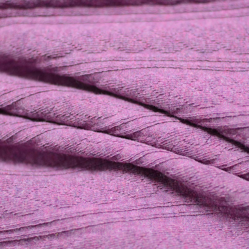 Purple Textured Rib Knit, Cotton