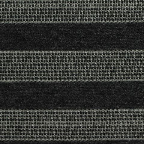 Dark Grey Horizontal-Stripe Jacquard, Poly-Cotton
