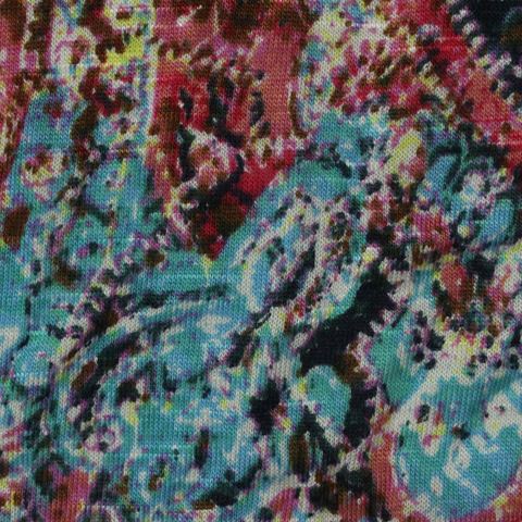 Printed Viscose Nylon Ponte Knit Fabric