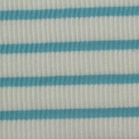 Blue Horizontal-Stripe Knit, Poly-Viscose
