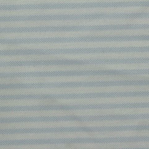 Light Blue Horizontal-Stripe Knit, Cotton-Poly