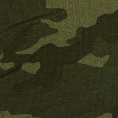 Camo Brushed Polyester Modal Stretch French Terry Fabric