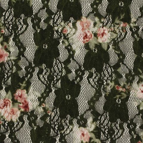 Bold Printed Nylon Stretch Lace Fabric