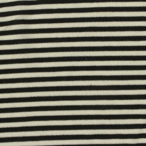 Black Horizontal-Stripe Knit, Poly-Viscose