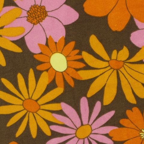 Bold Floral Brushed Polyester Stretch Milk Silk Knit Fabric