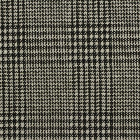 Fine Plaid Polyester Viscose Stretch Knit Fabric