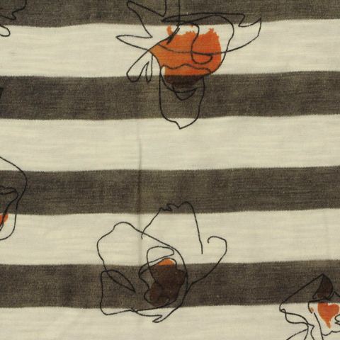 Bold Floral Slub 100% Cotton Knit Fabric
