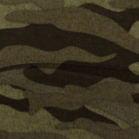 Camo Polyester Stretch Chunky Knit Fabric