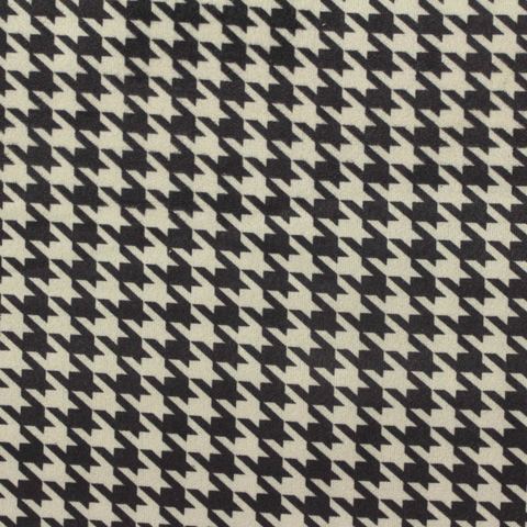 Black Houndstooth Faux Suede, Polyester