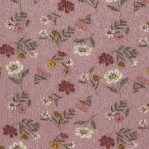 Floral Brushed Polyester Viscose Stretch Chunky Knit Fabric
