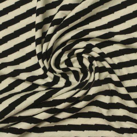 Striped Viscose Polyester Stretch Knit Fabric