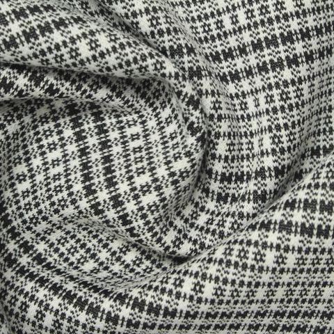 Plaid Polyester Stretch Knit Fabric