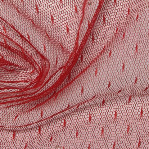 Fine Dotted 100% Polyester Lace Fabric