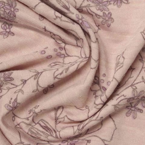 Bold Floral Polyester Cotton Stretch Knit Fabric