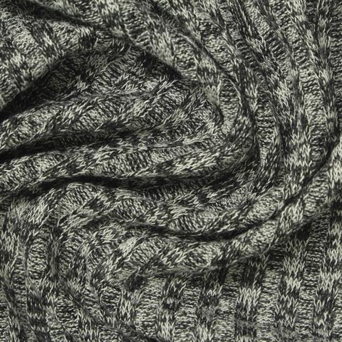 Heather Viscose Polyester Stretch Rib Knit Fabric