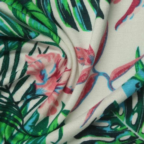 Bold Floral Viscose Stretch Knit Fabric