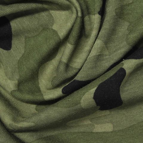 Camo Cotton Viscose Jersey Knit Fabric