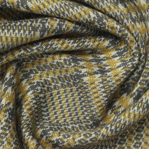 Yellow Check Jacquard, Poly-Viscose