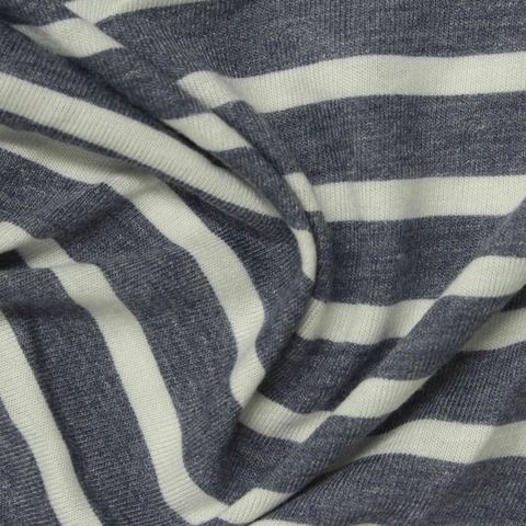 Striped Polyester Viscose Jersey Knit Fabric
