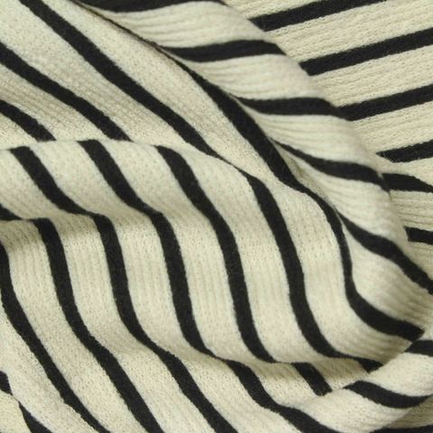 Striped Polyester Stretch Knit Fabric